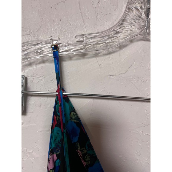 ViX Paula Hermanny Floral Silk Blend Wrap Romper Blue Pink Large L-G - Picture 8 of 9